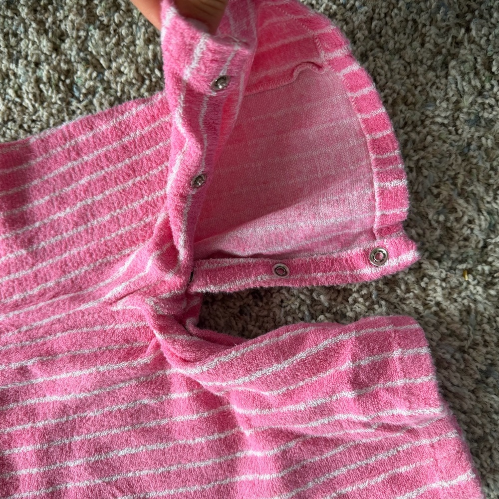 Vintage Carters Baby Girl Onepiece Romper Pink Striped Sz Large 12-18 M - Picture 7 of 7